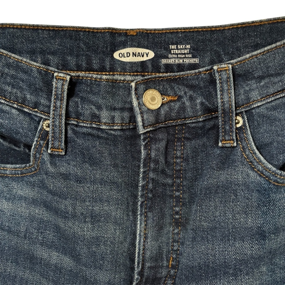 Old Navy Women's The Sky-Hi Straight Extra High Rise Jeans Size 8 - Picture 4 of 12